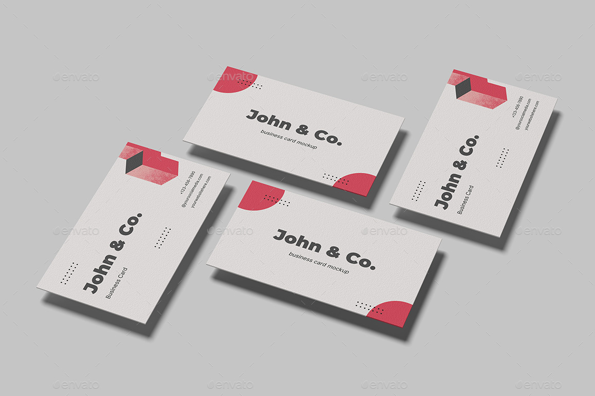 Business Card Mockup With Paper Texture by graphicpages GraphicRiver